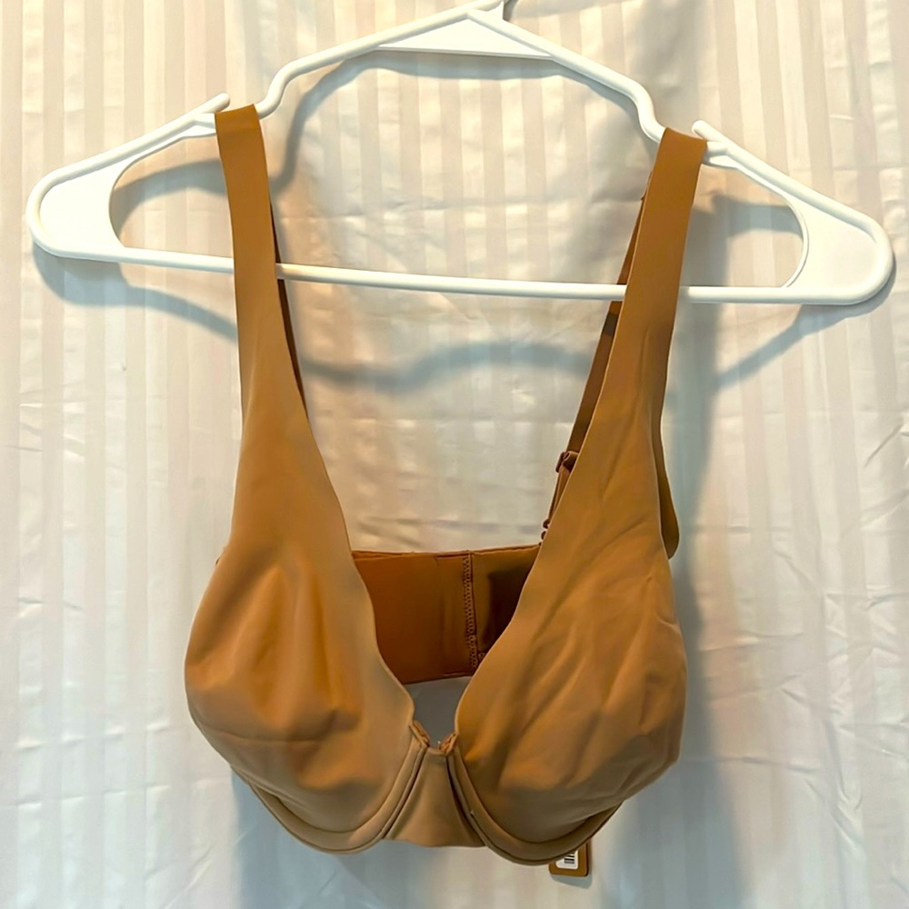 Skims Fits Everbody High Apex Plunge Bra, Siena, 32DDD NWT
